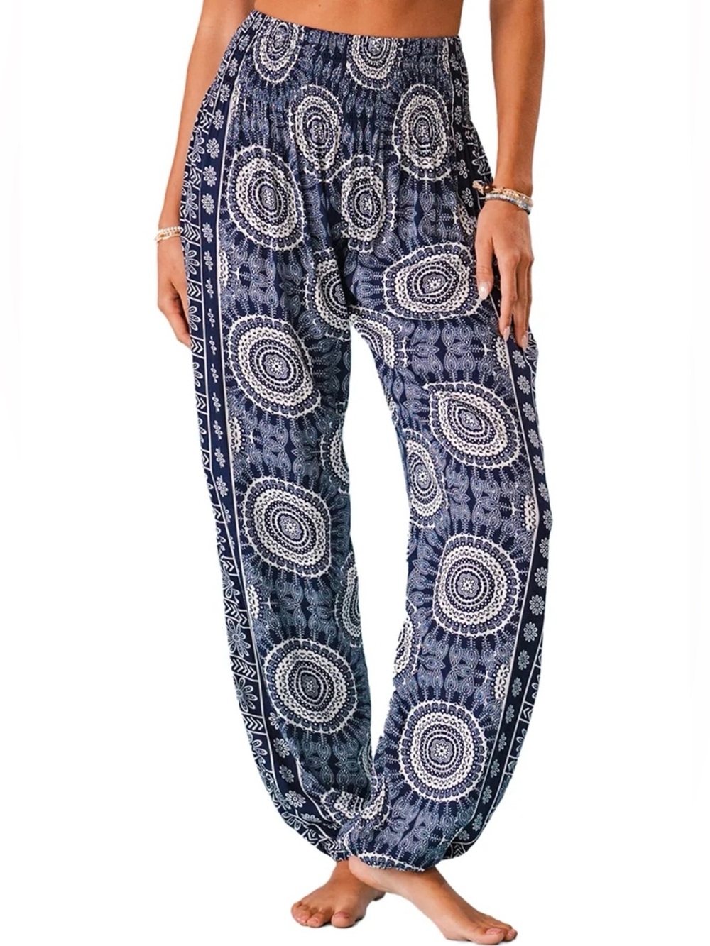 Lotus & Luna Boho Como Harem Jogger Pants ~ Blue